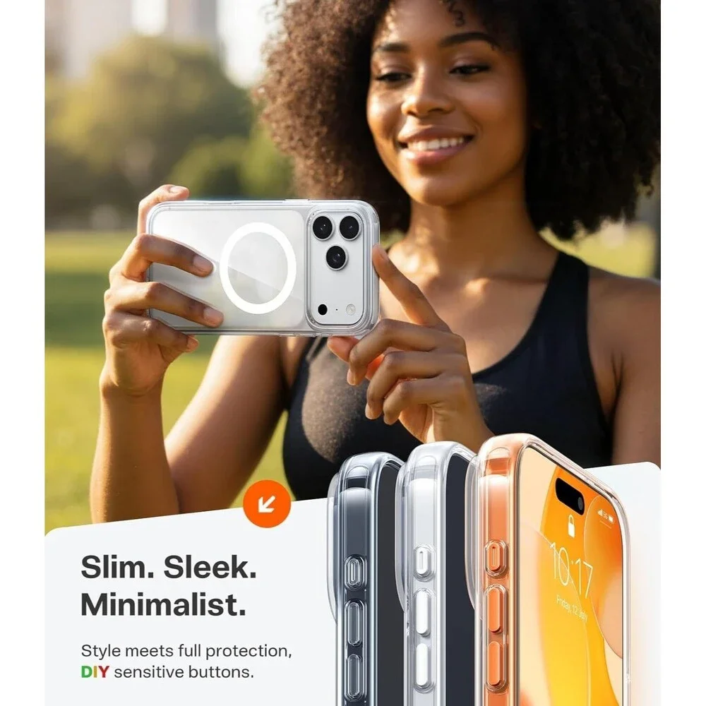 TORRAS Stronger Magnetic For IPhone 17 Pro Case Clear, [Covered Camera Control]